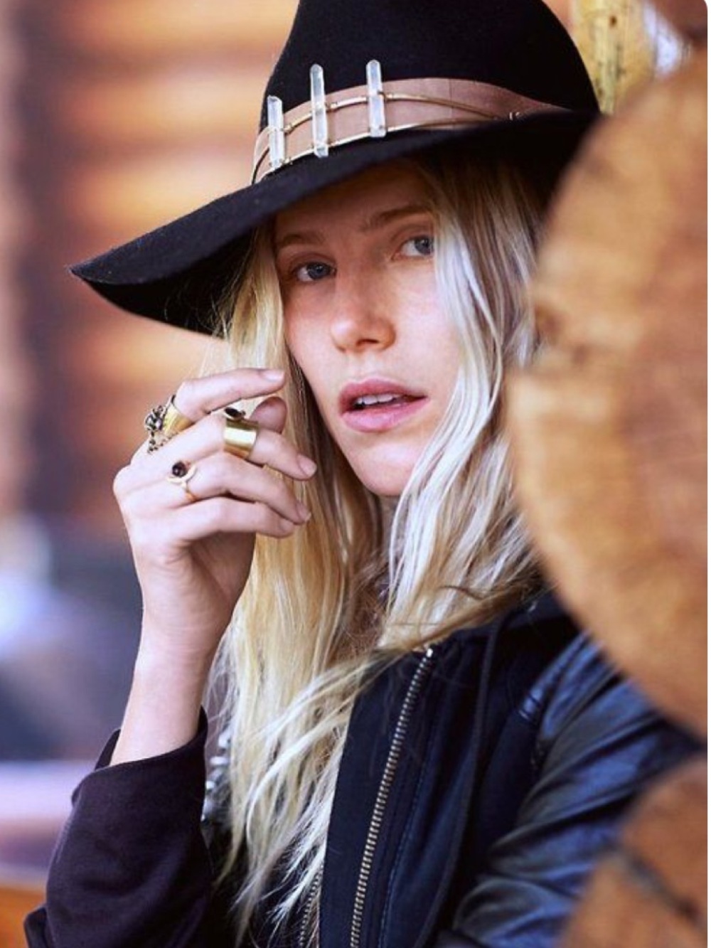 RARE Crystal Lady of the Canyon Free People Crown Hat Band Decor